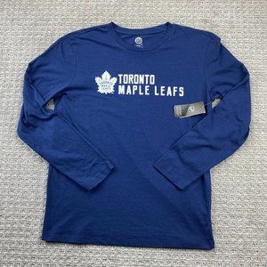 Toronto Maple LEAFS Shirt Men Medium M Navy Blue Long Sleeve T-Shirt NHL Hockey